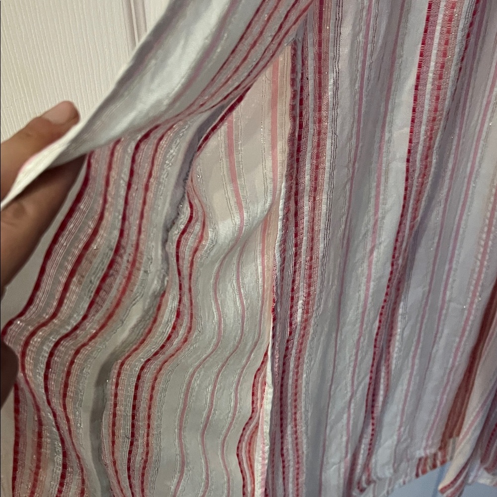 Striped Swim Coverup in Pink and White - Picture 3 of 4